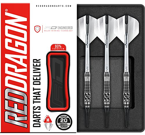 RED DRAGON Askari 18g Fassgewicht, 20g Gesamtgewicht Softip Tungsten Darts mit Flights und Schäfte