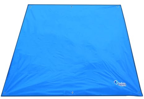 Azarxis Camping Tent Tarp Waterproof Tarpaulin Groundsheet Sunshade Awning Hammock Canopy Footprint Ground Sheet Rain Fly Shelter Blanket Mat (Blue, S - 150 cm x 220 cm)