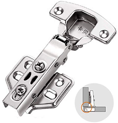 Soft Close Hinges Kitchen Cupboard Cabinet Door Hinges with Self Closing Mechanism Slow Shut Plate Hinge & Screws Pack of 2 Pcs