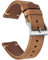 Weich Horween Leder Armband 18-22mm Schnellwechsel - Vollriemenleder mit Bürstetem Edelstahlverschluss (Passt 17-21cm Handgelenk, 4 Farben)