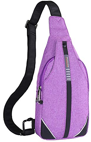 WATERFLY Anti-Diebstahl Sling Bag Damen Herren Brusttasche Hippie | Crossbody Bag, Multipurpose Daypack, Wasserabweisend, Verstellbarer Riemen, Versteckte Rückentasche, Für Reisen, Wandern