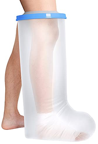 Bukihome Protezione per piedi impermeabile per doccia, coprigambe per adulti, capacità extra large per 198 libbre di tensione della coscia per adulti e protezione per gambe super impermeabile