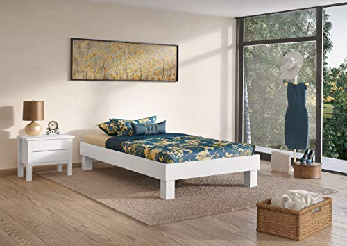Erst-Holz®Holzbett breites Einzelbett 120x200 Buche Bettrahmen Futonbett Zubehör wählbar V-60.87-12WRollrost inkl.