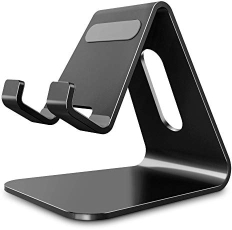 Lucrave Supporto Telefono, Porta Cellulare, Dock Telefono, Dock in Alluminio per iPhone 16 15 14 13 12 11 Pro Max Xs Xr X Se 8 7 6 6s Plus SE 5 5S, Huawei, Samsung S10 S9 S8, Nero