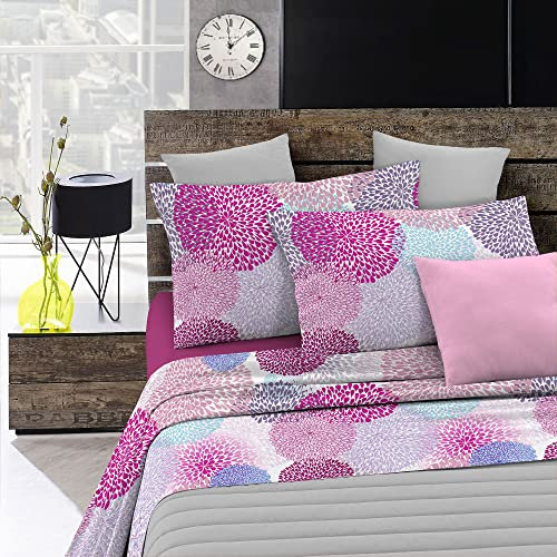 Set Lenzuola Letto Matrimoniale, Made in Italy, Microfibra – Completo Letto, Lenzuolo sotto con angoli 170x200, Lenzuolo Sopra e Federe, Soffioni