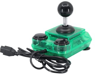 ArcadeR Joystick estándar de 9 pines compatible con Atari, Commodore, Sega, etc., Colores:Transparent grün