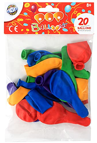 FLYPOP'S - 20 Ballons À Gonfler - Fête - 130020 - Multicolore - Latex Naturel - Enfant - Anniversaire - Bombe à Eau - 19 cm x 19 cm - À Partir de 3 ans