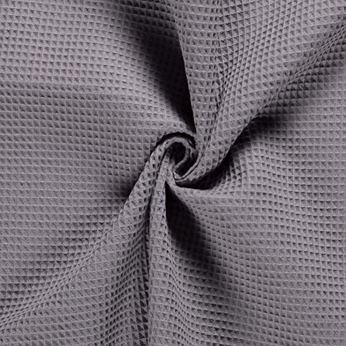 50x150cm Frottierstoff Waffelpiqué Baumwollstoff Oeko - Tex 100 Meterware am Stück Farbwahl, Farbe:taubengrau