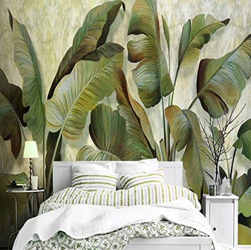 Fototapete 3D Effekt South Asia Banana Green Leaf Plant Fototapete Vlies Wandbild Wohnzimmer Schlafzimmer Wanddekoration personifizieren