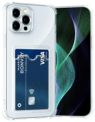 AKABEILA Hülle für iPhone 14 Pro Max Schutzhülle mit Kartenfach Transparent Silikon TPU Handyhülle Dünn Weiche Stoßfest Flexibel Handy Tasche Bumper Brieftasche Case Cover 6.7
