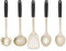 Salter COMBO-8188 Olympus Küchenhelfer-Set, 5-teilig, inkl. Schlitzspatel, Schöpflöffel, massiver Löffel, Schlitzlöffel & Spaghetti-Löffel, Aufhängehaken zur einfachen Aufbewahrung, gold