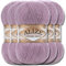 Hobby YARN Alize 5x 100g Angora Gold Türkische Premium Wolle Dünne Mohair aus Schurwolle Babywolle als Strickgarn Handstrickgarn Einfarbig Uni Yarn (Puce | 312)