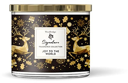 Woodbridge Duftkerze im Glas mit Deckel | Joy to the World | Duftkerze Fruchtig | Kerzen 3 Docht | Kerzen lange Brenndauer (40h) | Geschenk für Frauen