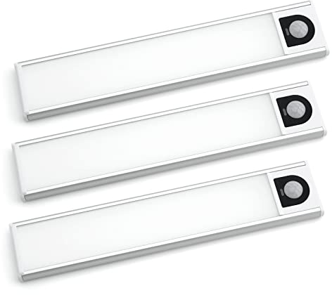 PRECORN 3er Set I 20 cm Sensor Licht mit 31 LED´s Schrankbeleuchtung LED Lichtleiste mit USB-C wiederaufladbar Schranklicht mit Bewegungsmelder LED Küchenleuchte Kleiderschrank Nachtlicht Treppe