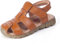 BWGHBH Sandales d'été pour enfants- Chaussures en cuir, bout fermé, fermeture scratch - Jaune - Taille 35