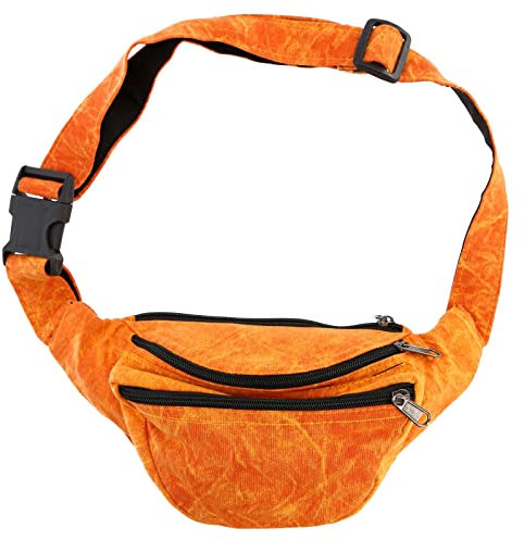 Kunst und Magie Bauchtasche Bunte Boho Goa Crossbody Schulter Gürteltasche Hüfttasche Stonewashed Unisex Lebensbaum, Farbe:Orange
