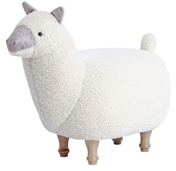 JIAYING Gepolsterter Sitzhocker, Multifunktionaler Kleiner Alpaka-Tierform-Komfort-Fußstützen-Schuhhocker, for Zuhause, Schlafzimmer, Wohnzimmer