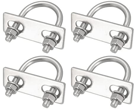QUARKZMAN M6x27x47mm Rond U Boulon x 4 Ensembles 304 Inox Acier U Boulon pour Axe et Remorque Feuille et Tube, [Argenté]