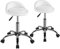 Yaheetech 2er Bürostühle Barhocker Drehhocker Rollhocker für Massagesalon, Küche, Büro, um 360° drehbar, höhenverstellbar, 55,5-70 cm Weiß