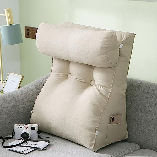 AMZZHAO Lesekissen Lendenkissen Bettkissen Rückenkissen Bett Keilkissen Sofa Rueckenkissen,mit Nackenrolle,für Rückenstütze,Beinruhekissen und Lesestütze