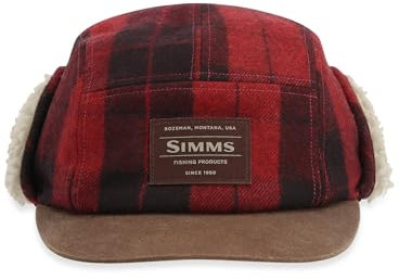 Simms Coldweather Cap – Red Buffalo Plaid – Large/XL