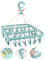 LWMTT Percha de Calcetines, Percha de lavandería con 32 Clips Plegable para Ropa Interior, Calcetines, Sujetador, Cortavientos, Plegable Estante de Secado de Ropa (Azul)
