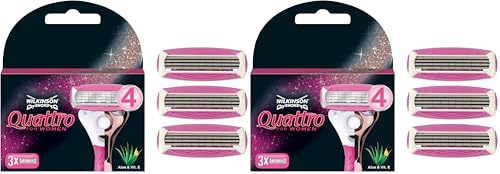 WILKINSON SWORD - Quattro For Women | Smooth Glide | Pack of 6 Razor Blade Refills