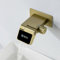 Grifo Lavabo Cascada Pared Grifo Bañera Empotrado Con Pantalla Digital LED Plegable De 180° Agua Fría Y Caliente Grifo Mezclador Para Baño, Lavabo O Bañera, Oro cepillado