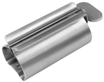 NestNook Toothpaste Squeezer - Stainless Steel Tube Squeezer Metal Tube Wringer Toothpaste seat Holder Stand (Silver 1pc)