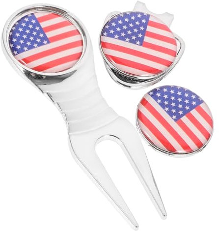 BESPORTBLE Kayak Cooler 2 Sets Golf Mark Tools Decorative Divot Tool Golfing Accessories Beer Remover America Flag Wear-resistant Golfs Marker Outdoor Accessories Metal Golf Stuff