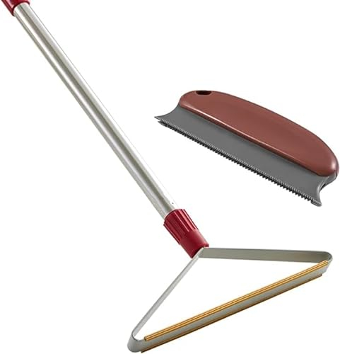 Upgrated Carpet Rake for Pet Hair Removal with Long Handle, 1 Mini Carpet Scraper Included, Carpets Brush for Pet Hair Remover