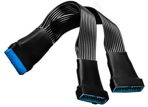 Hsthe Sea Cavo Splitter di espansione 1To2 USB 3.0 a 19 Pin per Scheda Madre Cavo Adattatore per Intestazione di espansione Interna a 19 Pin 20 Pin 15 cm