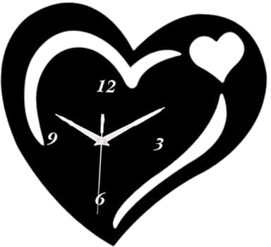 Baoblaze Wanduhr mit Herz-Motiv, Wandornament, modisch, leise, schlicht, Moderne Uhr, Wanduhr zum Aufhängen, geräuschlose Uhr für Küche und Esszimmer