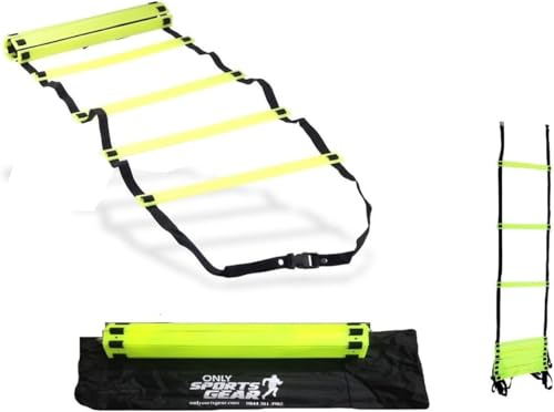 22YardsPro Sports Training Ladder Running Football Agility Steps In Carry Bag 2,4,6,8,Metre Seperately (8 Metre)