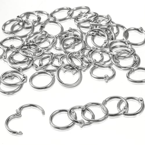 50 Stück Buchringe 20 Mm Metall Buchringe Buchbinderinge Binderinge Karteikarten Ringe Karteikarten Ring Ringe Für Karteikarten Für Memo Ablage Scrapbook Album Handwerk Schlüsselringe (Silber)