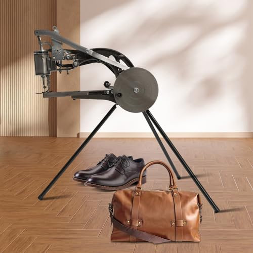 JDBDU 360° Handnähmaschine Leder Cobbler Nähmaschine, Schuhreparaturmaschine Manuell Schuhmacher, 3*Lange StäBe Leder nähen Nähmaschine für Lederschuhen Reisetaschen Stoffschuhen