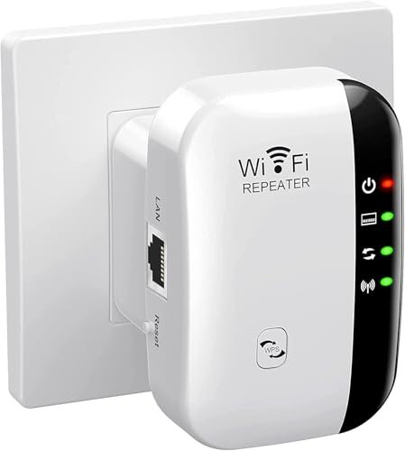 2025 Newest WiFi Extender Booster,Home and Garden Wireless Signal WIFI Boosters,WiFi Repeater,Wireless Internet booster with Ethernet Port,Support AP/RP Mode,Compatible with UK plug White