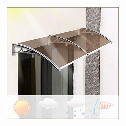 Auvent de protection solaire d'extérieur avec panneau d'endurance en polycarbonate pour rebord de fenêtre familial, terrasse, ignifuge, silencieux, autonettoyant et sûr, 120 x 60 cm