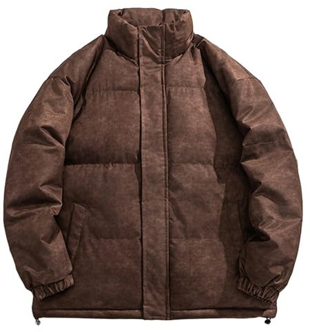 biJerou Filz Mantel Pattern Fashionable Warm Fleece Hooded Sweater (Coffee, XL)