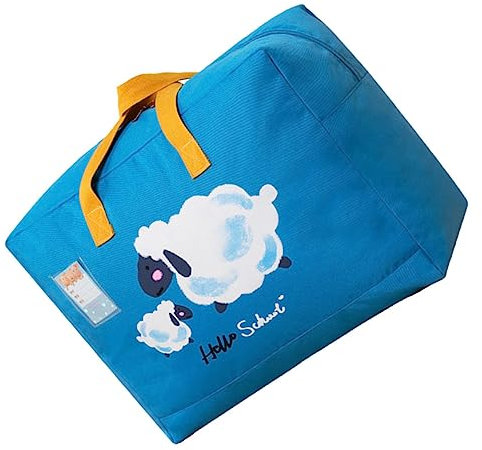 TINEASUR Große Oxford Aufbewahrungstasche Für Kinderbettdecken Faltbarer Langlebiger Haushaltsstauraum Mit Doppelgriffen Praktischer Quilt-organizer Für Reisen Und Umzug Blau