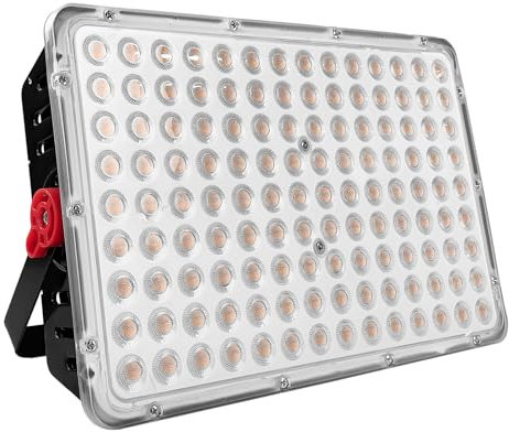 CREATESTAR LED Strahler Außen, 400W Baustrahler 40000LM Außenstrahler 3000K Warmweiß Scheinwerfer IP66 Wasserdicht, LED Fluter für Parkplatz, Lager, Garage, Sportplatz, Garten, Hof
