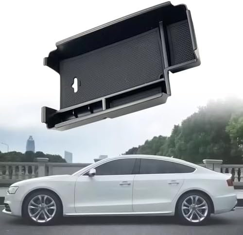 ONWZCJDI Auto Mittelkonsole Organizer Aufbewahrungsbox Für Audi A4 B9 2017-2019,Aufbewahrungsbox Veranstalter,Zubehör Mittelkonsole Ablagefach