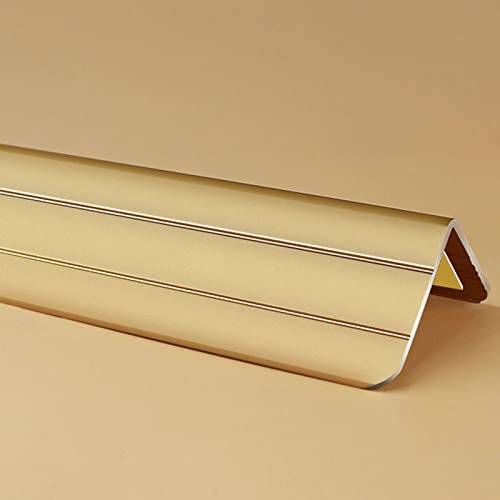 L-förmiger Wandschutz, 180 cm, Aluminium-Winkelstreifen, Gold-Finish, 38 mm breit, Fensterbrett, Türrahmen, Kantenschutz zum Schutz Ihrer Wände und Möbel