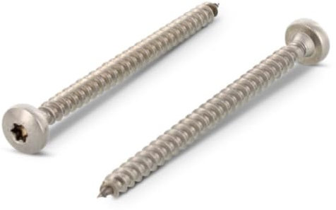 Tornillos para aglomerado, 5 x 70 mm, 50 unidades, acero inoxidable A2, tornillos para madera, cabeza redonda, rosca completa con cabeza reforzada meinschraubenversand.de