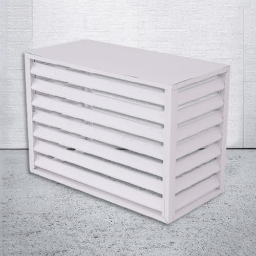 Aluminum Air Conditioner and Heat Pump Cover, Anti-Theft AC Fence, Louvered Exterior Decorative Privacy Screen(White,100x50x70cm/39x20x28in)