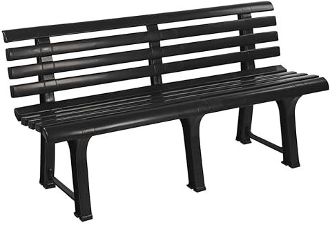 URBNLIVING 3-Sitzer Gartenbank aus Kunststoff, langlebige Outdoor-Terrassen- & Deck-Möbel, stilvolle & bequeme Sitzgelegenheit für Garten, Balkon oder Picknickbereich, witterungsbeständig, einfache