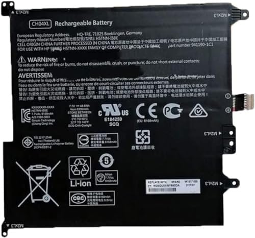 7.7V 48.5Wh HSTNN-IB8E CH04XL 941190-1C1 Laptop Battery Replacement Compatible for HP Chromebook X2 12-F000 12-F000NA 12-F000NF 12-F001NF 12-F002ND 12-F004NF 12-F014DX 12-F015NR Series