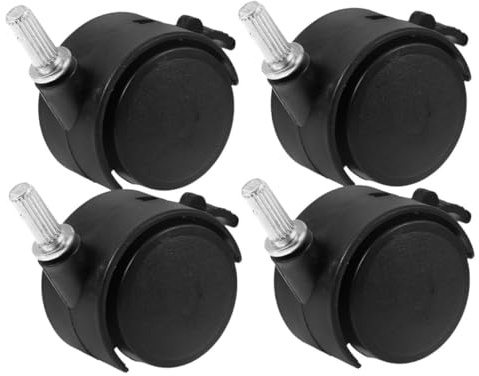 Lot de 4 Roulettes de Rechange Pivotantes Frein pour Chariot | Rotation et Stationnement Sûr, Plastique et Fer, pour Chariots et Étendoirs à Linge