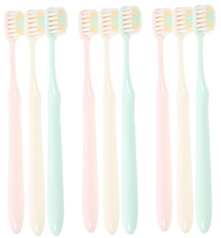 DECOMELODY 9 Stück Teiliges Soft Bristle Zahnbürsten mit Breitem Schmalem Bürstenkopf Sanfte Borsten für Empfindliches Zahnfleisch Haushaltszahnbürsten für Effektive Reinigung und Tägliche