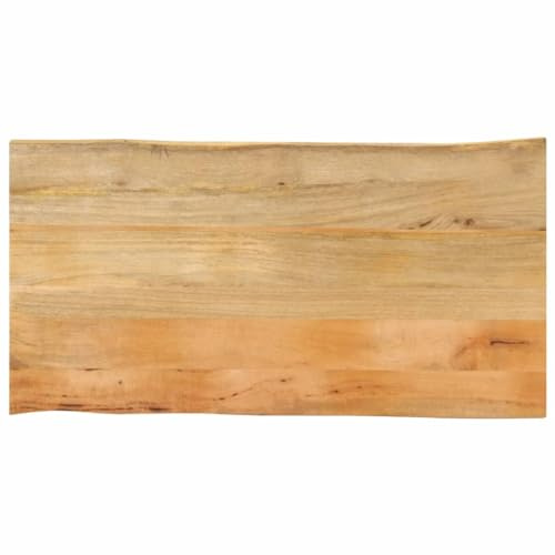 Qnhdfrt Massivholz Mango Tischplatte 100x60x2.5 cm mit Naturkante Robuste Esstischplatte aus tropischem Hartholz Vielseitig für Küche Wohnzimmer und Outdoor